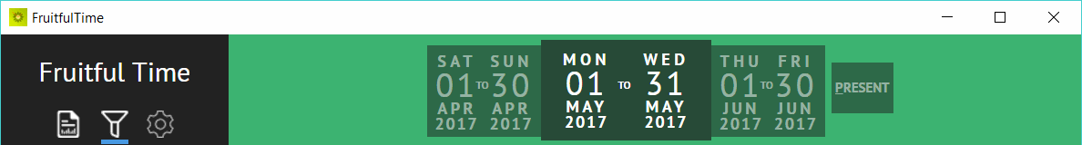 Fruitful Time date navigation bar